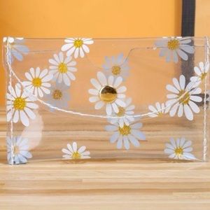 Clear flower card holder